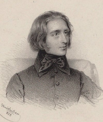 Portrait of the Composer Franz Liszt, 1838 by Josef Kriehuber