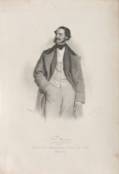 Portrait of the dancer, choreographer and ballet master Paul Taglioni, 1856 by Josef Kriehuber
