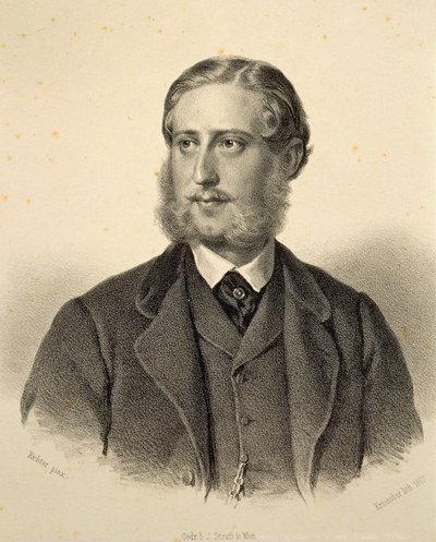 Portrait of Ferdinand Bonaventura, Prince Kinsky (1834-1904) by Josef Nikolaus Kriehuber