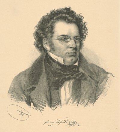 Portrait of Franz Schubert 1797-1828 by Josef Nikolaus Kriehuber