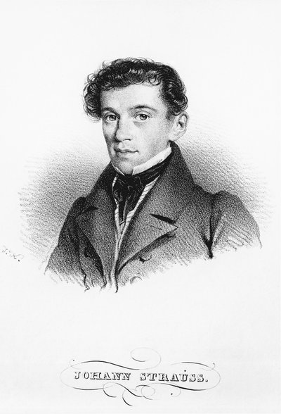 Portrait of the Austrian Composer and Conductor Johann Strauss by Josef Nikolaus Kriehuber
