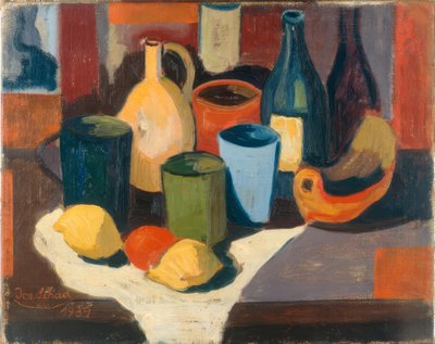 Still Life with Jugs and Fruit by Josef Scharl