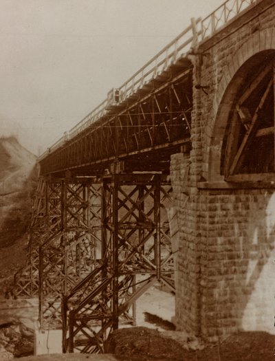 Reconstructed bridge (b/w photo) by Josef Zohles