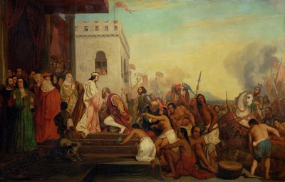 Christopher Columbus received by Ferdinand II and Isabella the Catholic on his return from the Indies by Joseph Nicolas Robert Fleury
