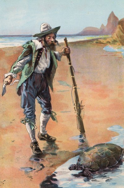 Robinson Crusoe: I Find a Turtle by Joseph (after) Finnemore