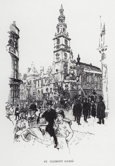 St Clement Danes by Joseph (after) Pennell