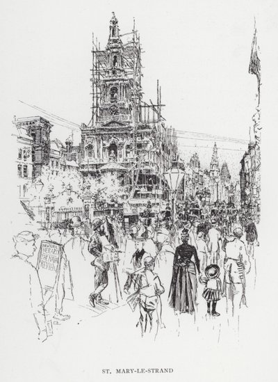 St Mary-le-Strand by Joseph (after) Pennell