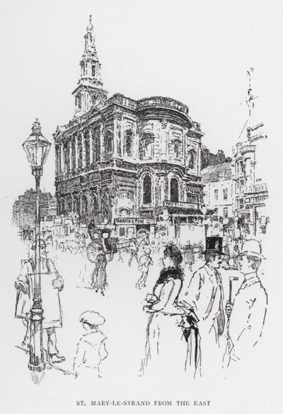 St Mary-le-Strand from the East by Joseph (after) Pennell