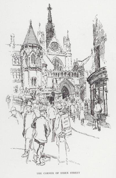 The Corner of Essex Street by Joseph (after) Pennell