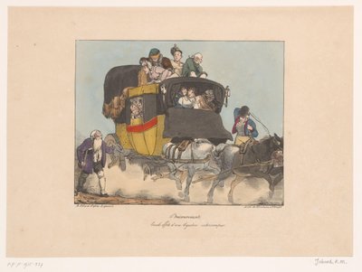 Woman Vomiting from a Moving Omnibus by Joseph Ambroise Jobard
