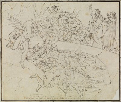 At the Pitch Lake of the Barrators, the Councillor of Lucca (Dante