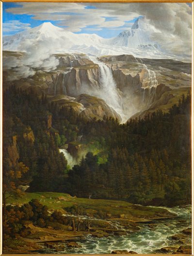 Schmadribach Waterfall in the Lauterbrunn Valley, Berner Oberland, Switzerland by Joseph Anton Koch