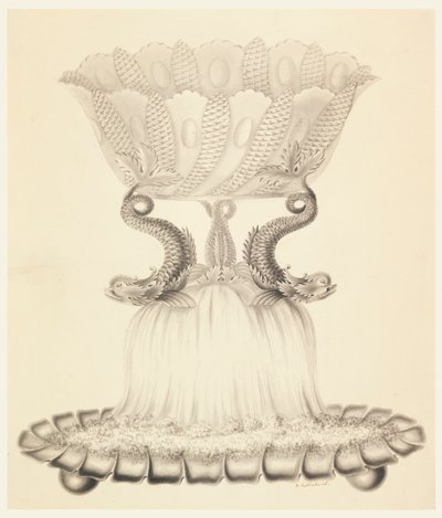 Design for a Silver and Crystal Compote by Joseph Anton Seethaler Ii