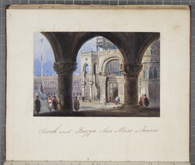 Church and Piazza San Marco at Venice, Pasted into Thomas Moody