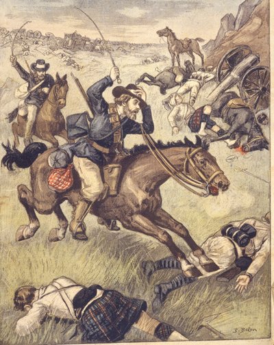 Boer Commando Attacking British Patrol During Anglo-Zulu and Anglo-Boer Wars by Joseph Belon