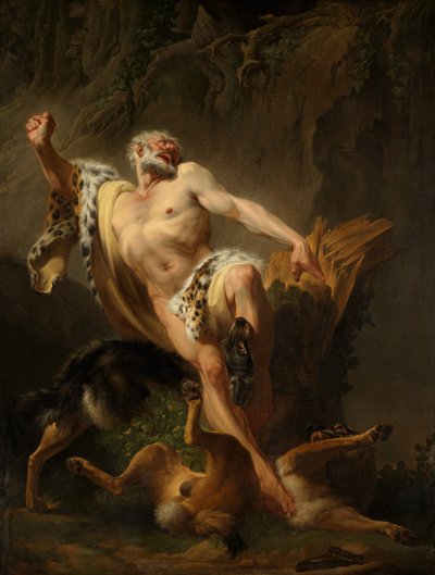 Milo of Croton by Joseph Benoît Suvée