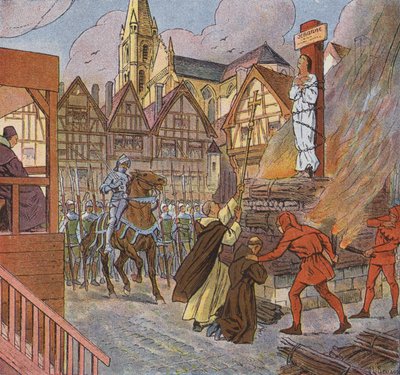Joan of Arc burned at the stake by the English at Rouen by Joseph Beuzon