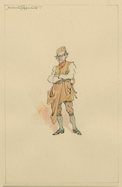 Simon Tappertit, c.1920s by Joseph Clayton Clarke