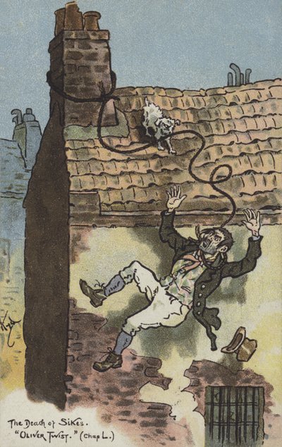 The Death of Bill Sikes, Oliver Twist by Joseph Clayton Clarke