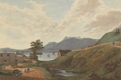 Soongey Lamou Hills Fort Marlborough, Benkulen, Sumatra, 1799 by Joseph Constantine Stadler