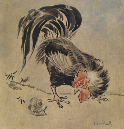 Spanish Cock and Snail by Joseph Crawhall
