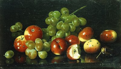 Still Life with Crabapples and Grapes by Joseph Decker