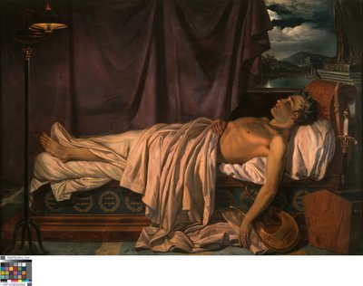 Lord Byron on his deathbed, c.1826 by Joseph Denis Odevaere