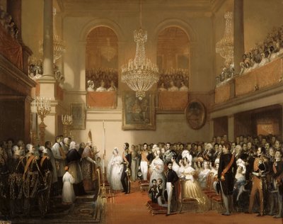 Marriage of Leopold I of the Belgians and Princess Louise of Orléans at the Château de Compiègne by Joseph Desire Court