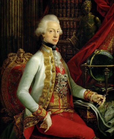 Portrait of Ferdinand III, Archduke of Austria and Grand Duke of Tuscany (1769-1824) sitting in his library by Joseph Dorffmeister