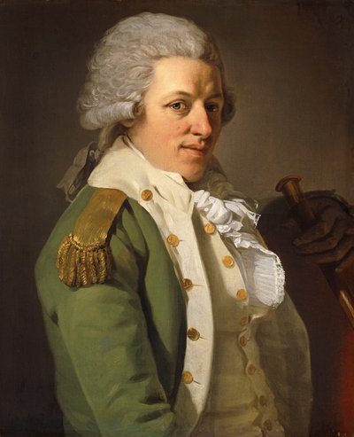 Portrait of the Artist, Half Length, Wearing a Green Jacket and Holding a Cane by Joseph Ducreux