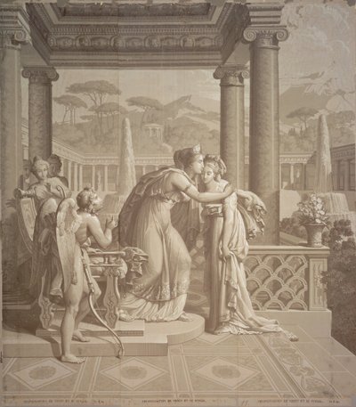 Wallpaper Design with Cupid and Psyche, 1815 by Joseph Dufour