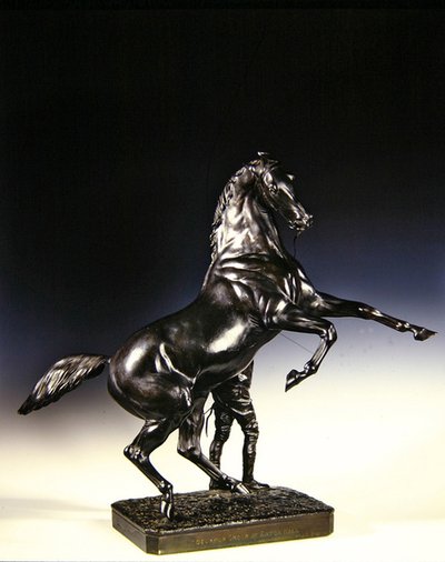 The Rearing Thoroughbred and Groom by Joseph Edgar Boehm