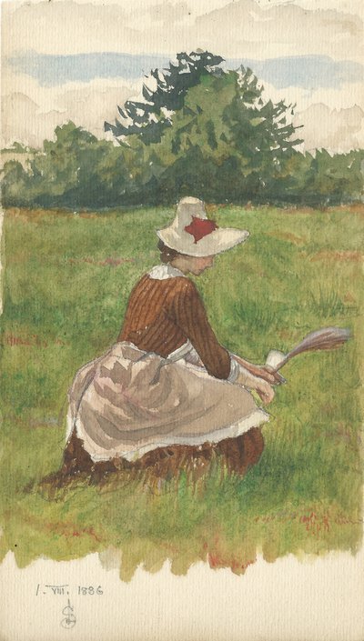 Woman Gathering Beach Grass 1.VIII.1886, 1886 by Joseph Edward Southall