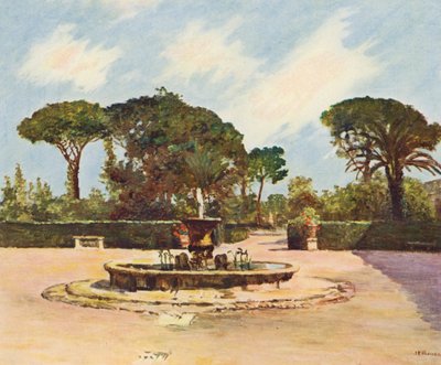 Rome: Villa Medici, The Basin and the Garden by Joseph Felix Bouchor