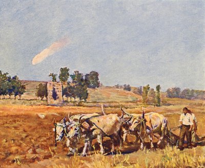 Rome: The Roman Countryside, Oxen at Plough by Joseph Felix Bouchor