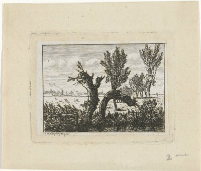 Landscape with Pollard Willows by Joseph Hartogensis