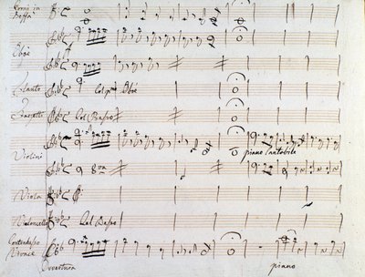 First page of musical score of minuet in Armida by J Haydn by Joseph Haydn