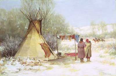 Indians Returning to a Winter Camp by Joseph Henry Sharp