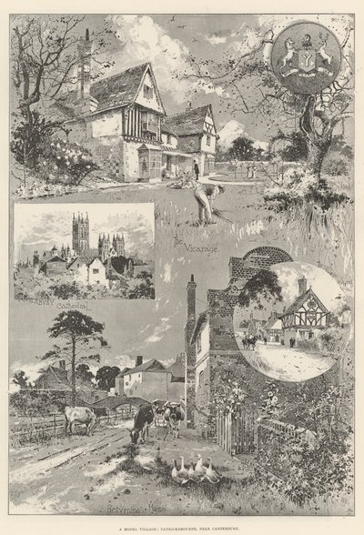 A Model Village, Patricksbourne, near Canterbury by Joseph Holland Tringham