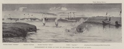 Bombardment of Forts at Taku by Gun-Boats, the Scene just at Dawn by Joseph Holland Tringham