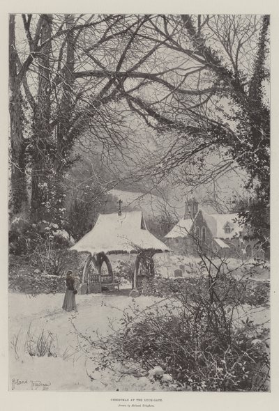 Christmas at the Lych-Gate by Joseph Holland Tringham