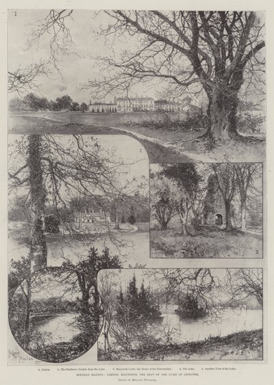 Holiday Haunts, Carton, Maynooth, the Seat of the Duke of Leinster by Joseph Holland Tringham