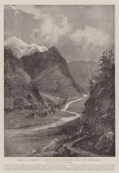 Roberts in Afghanistan, his Advance up the Hazardarakht Defile to the Shutargardan by Joseph Holland Tringham