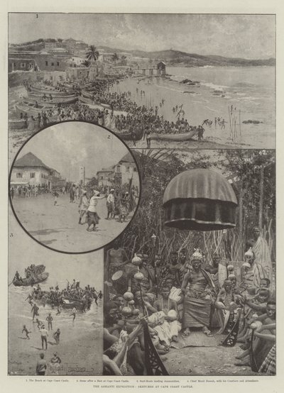 The Ashanti Expedition, Sketches at Cape Coast Castle by Joseph Holland Tringham