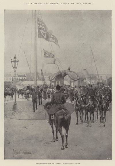 The Funeral of Prince Henry of Battenberg, the Procession from the Alberta to Whippingham Church by Joseph Holland Tringham