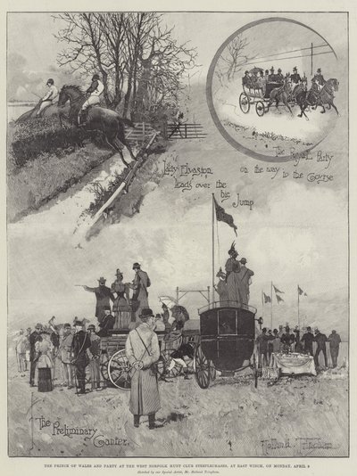 The Prince of Wales and Party at the West Norfolk Hunt Club Steeplechases, at East Winch by Joseph Holland Tringham