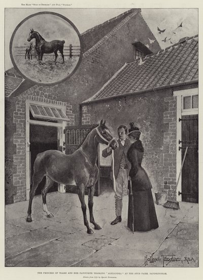 The Princess of Wales and her Favourite Yearling Alexandra at the Stud Farm, Sandringham by Joseph Holland Tringham