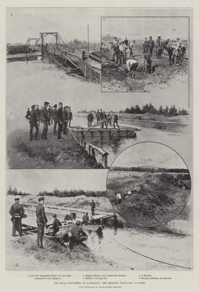 The Royal Engineers at Aldershot, the Bridging Battalion at Work by Joseph Holland Tringham