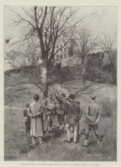 Visit of the Prince of Wales to Lambton Castle, the Seat of the Earl of Durham, a Royal Shoot by Joseph Holland Tringham