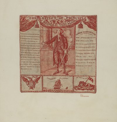 Printed Textile of George Washington by Joseph Lubrano